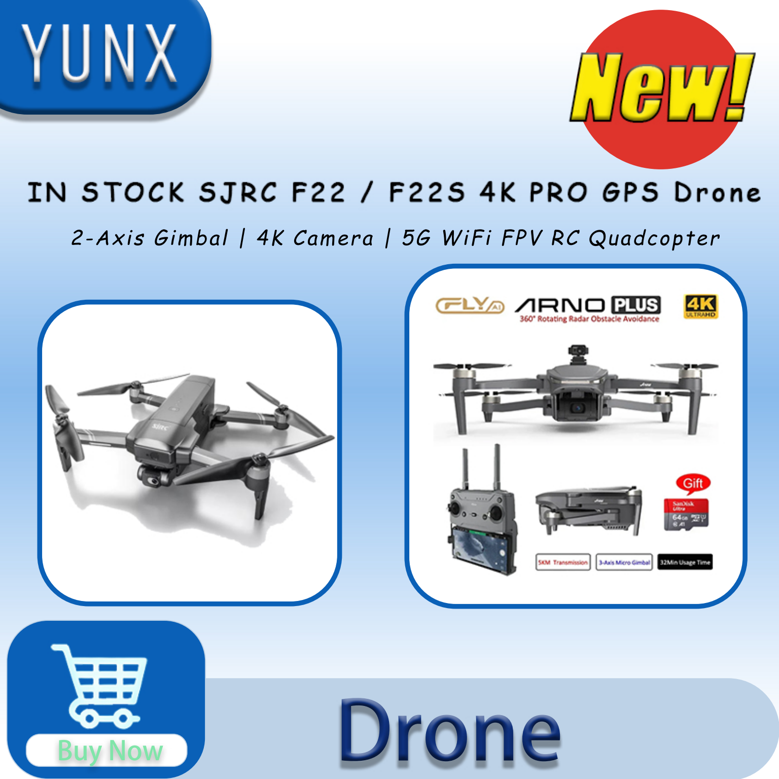 Drone F22 Rc - IN Stock SJRC F22 / F22S