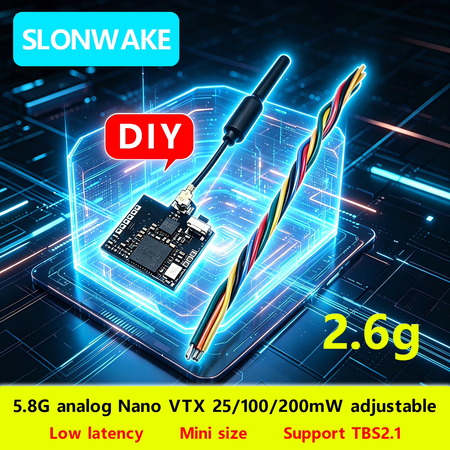 Rc Transmitter - SLONWAKE Nano 5.8G 48CH 200mW Micro