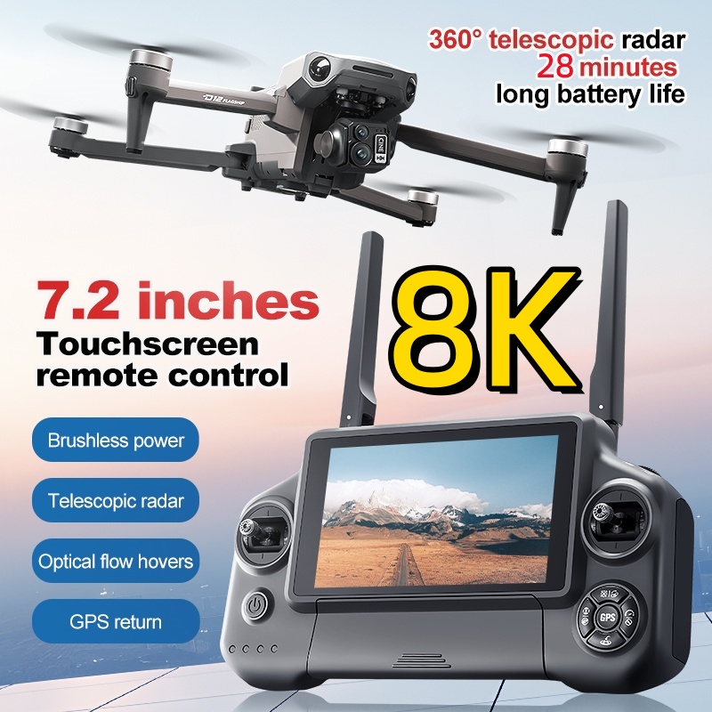 8K 3 Axis Gimbal Brushless 7.2 - Drone Rc Folding บทวิจารณ์และราคา