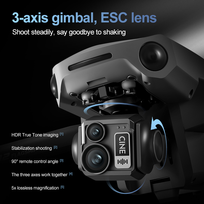 8K 3 Axis Gimbal Brushless 7.2 - Drone Rc Folding บทวิจารณ์และราคา