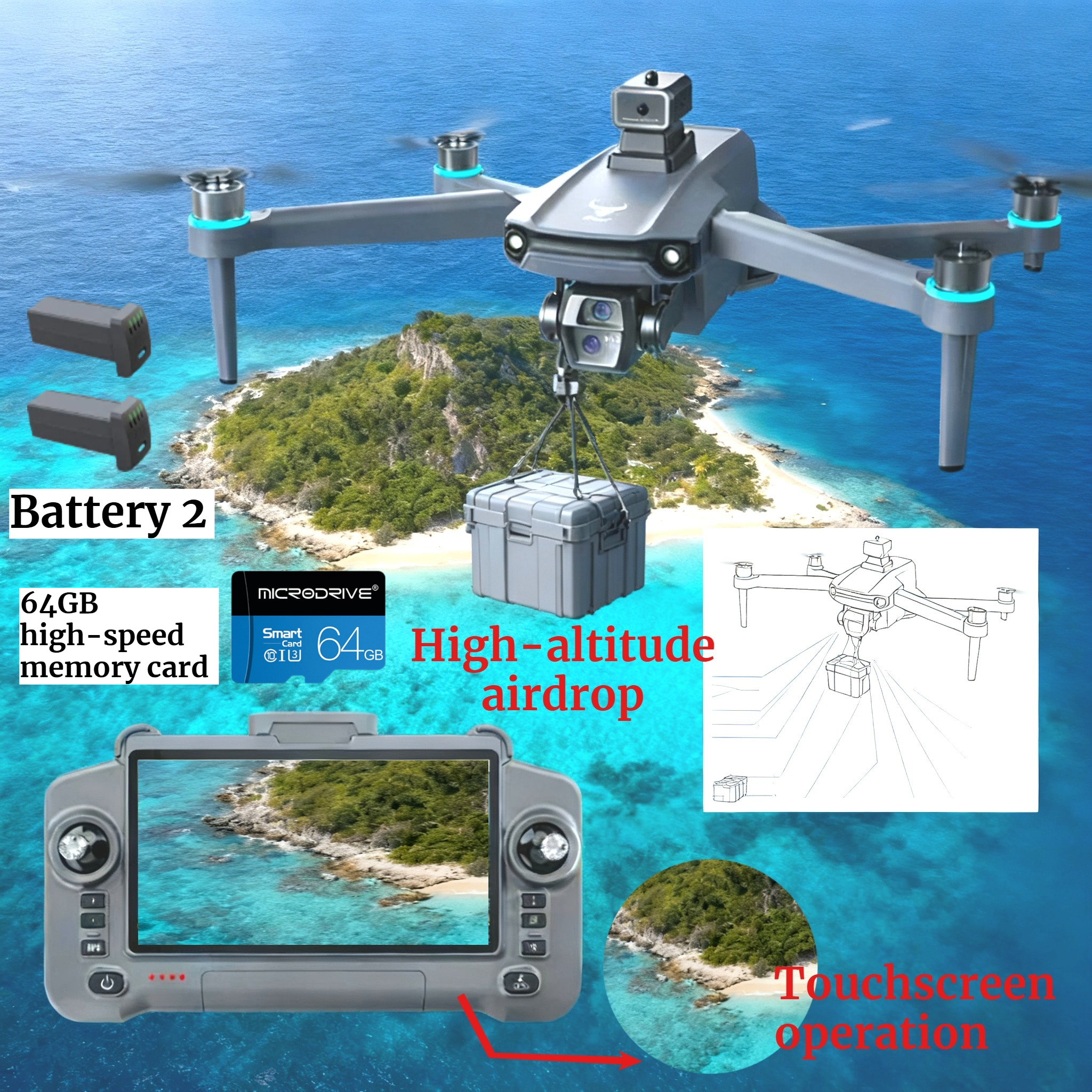 Drone GPS 8K HD Camera Aerial  - Drone Rc Folding บทวิจารณ์และราคา