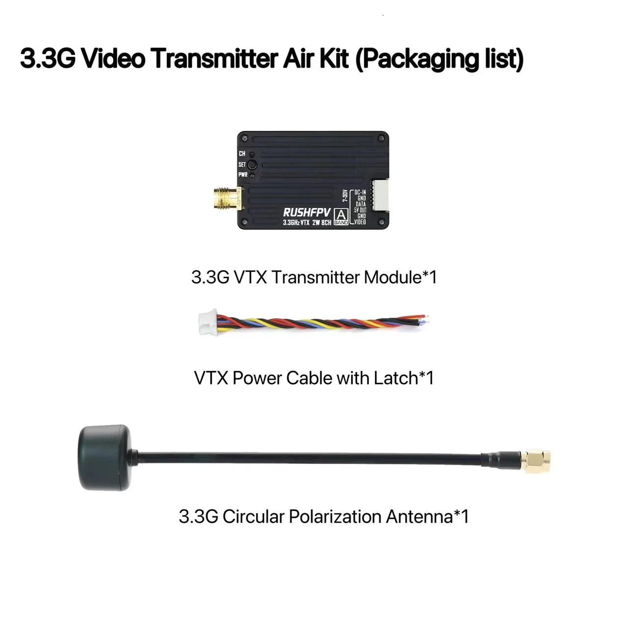 RUSHFPV 3.3G 2W VTX Transmitte - Rc Transmitter บทวิจารณ์และราคา