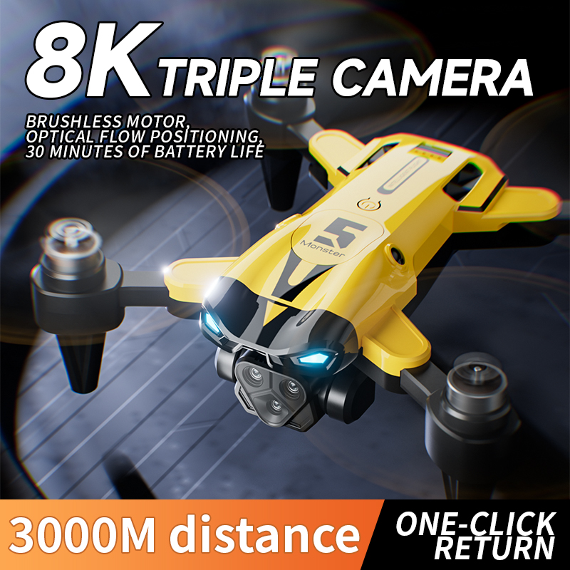 Brushless RC Drone 8K Triple C - Drone Rc Folding บทวิจารณ์และราคา