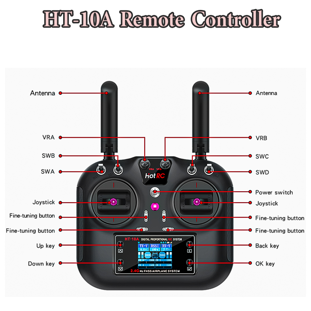 Hotrc HT-10A 2.4G 10CH Transmi - Drone Rc Car บทวิจารณ์และราคา
