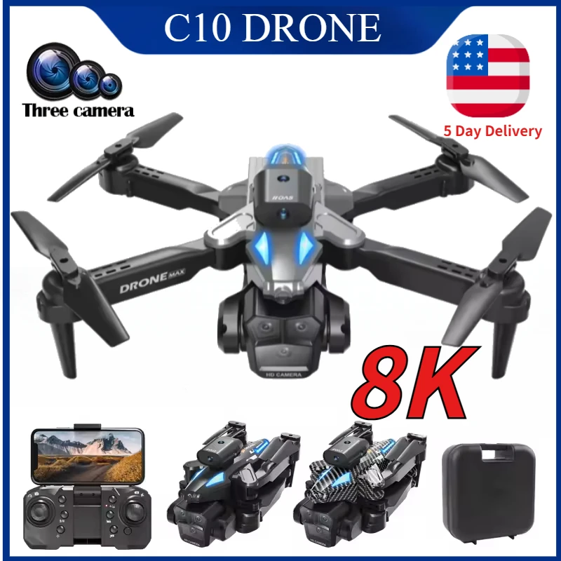 C10 8K HD RC Drone with Triple - Drone Shahed Rc บทวิจารณ์และราคา