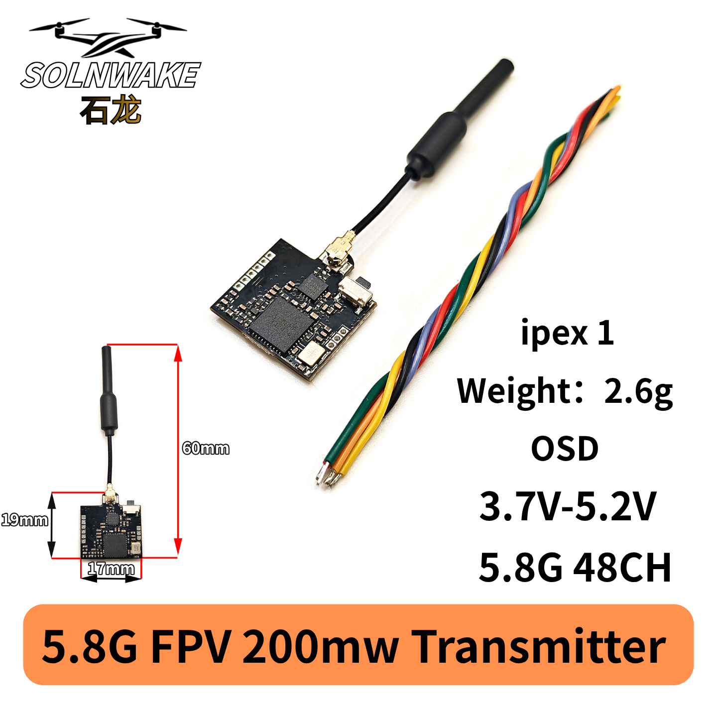 SLONWAKE Nano 5.8G 48CH 200mW  - Rc Transmitter บทวิจารณ์และราคา