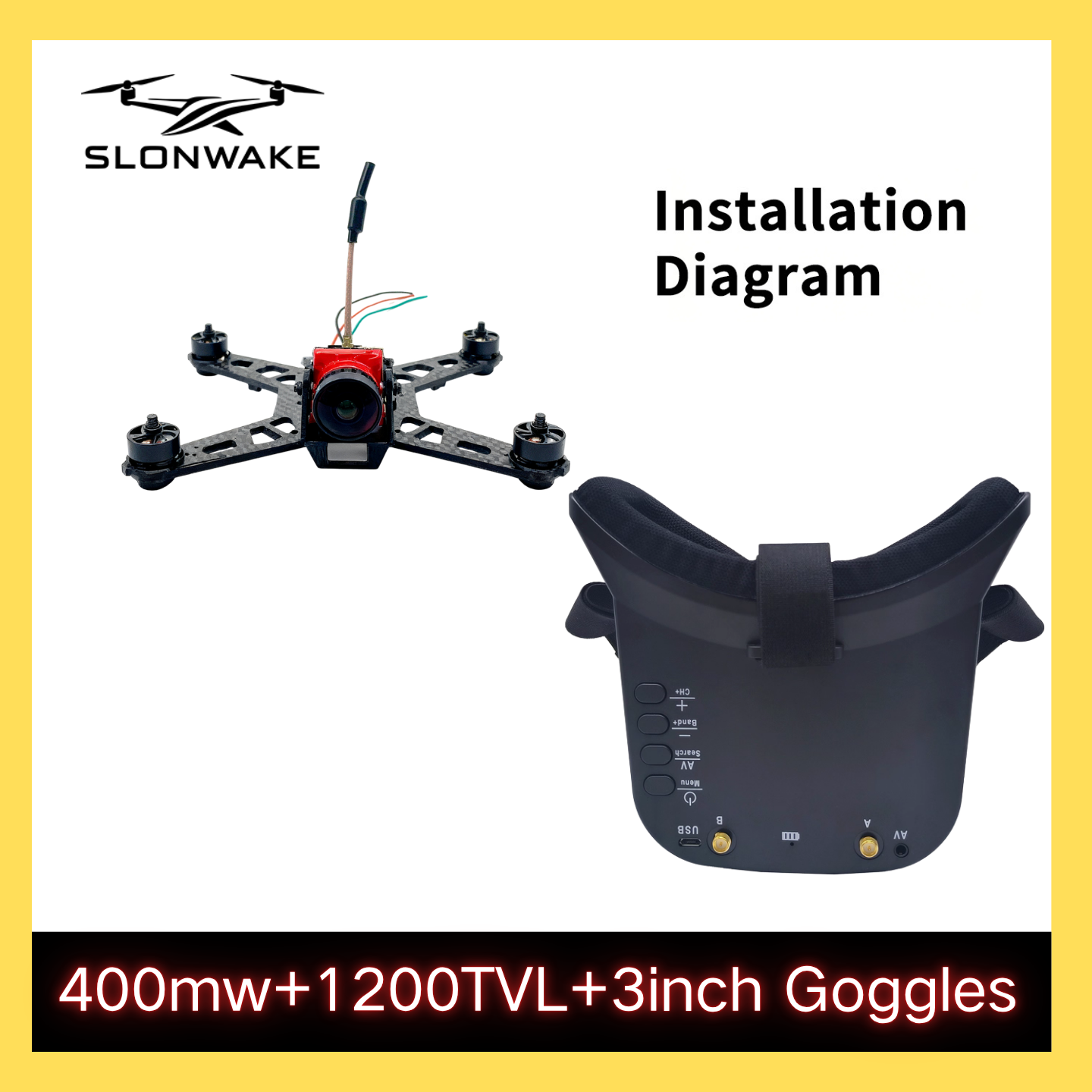 SLONWAKE 5.8G 48CH FPV 400mw V - Drone Rc Car บทวิจารณ์และราคา