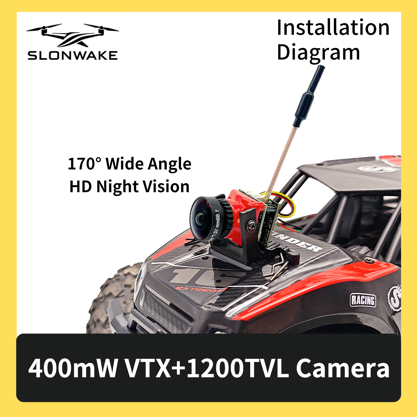 SLONWAKE 5.8G 48CH FPV 400mw V - Drone Rc Car บทวิจารณ์และราคา