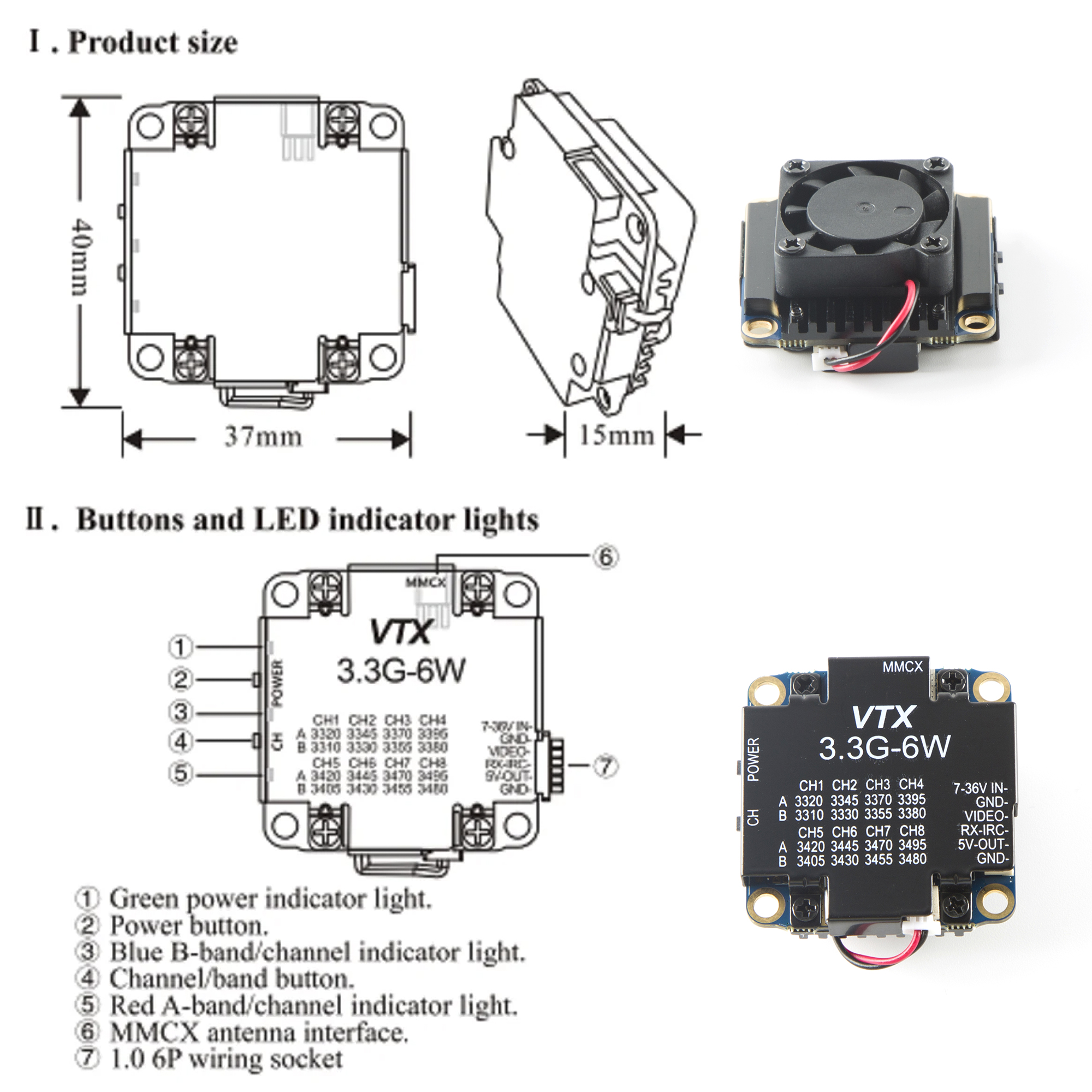 FPV Video Transmitter 3.3G 6W  - Rc Transmitter บทวิจารณ์และราคา